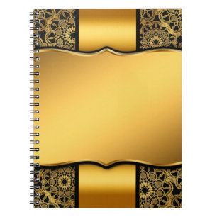 Background image gold frame notebook