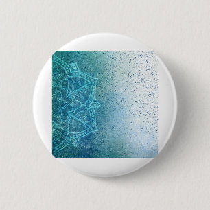Background Mandala Grunge Pattern Text Green 6 Cm Round Badge
