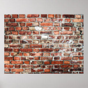Background of a Red and Gray Brick Wall Poster