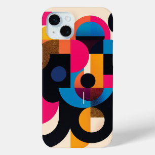 Background of colourful letterforms iPhone 15 mini case
