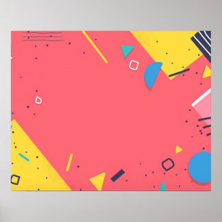 Background of colourful shapes and design elements poster