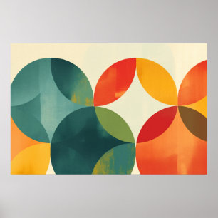 Background of colourful transparent circles poster