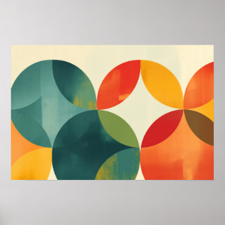 Background of colourful transparent circles poster