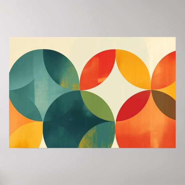 Background of colourful transparent circles poster (Front)