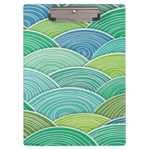 Background of curled abstract green waves clipboard