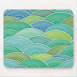 Background of curled abstract green waves mouse mat