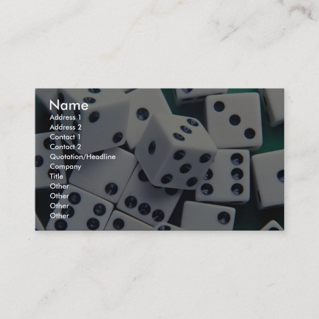 Background of dice business card (Front)