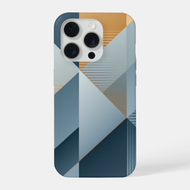 Background of geometric shapes in greys iPhone case (Back)