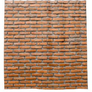 Background of old vintage brick wallaging, antique shower curtain