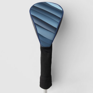 Background of overlapping shapes in blues golf head cover