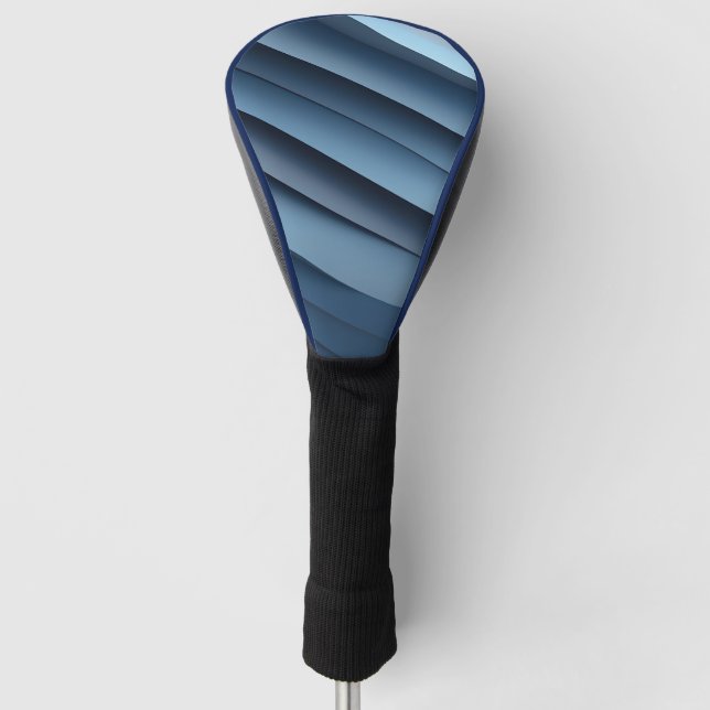 Background of overlapping shapes in blues golf head cover (Front)