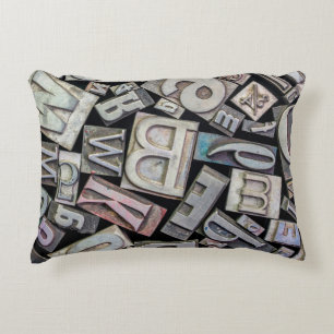 background of random vintage grunge letterpress me decorative cushion