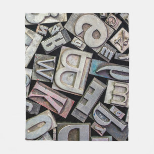 background of random vintage grunge letterpress me fleece blanket