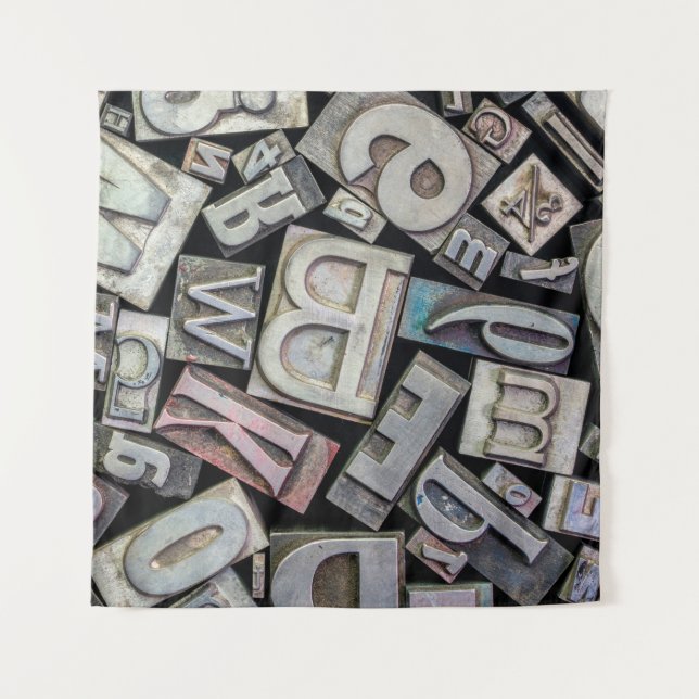 background of random vintage grunge letterpress me tapestry (Front)