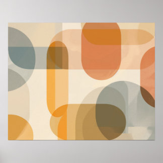 Background of rounded forms in warm shades poster