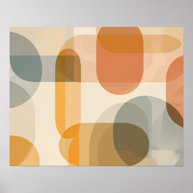 Background of rounded forms in warm shades poster (Front)