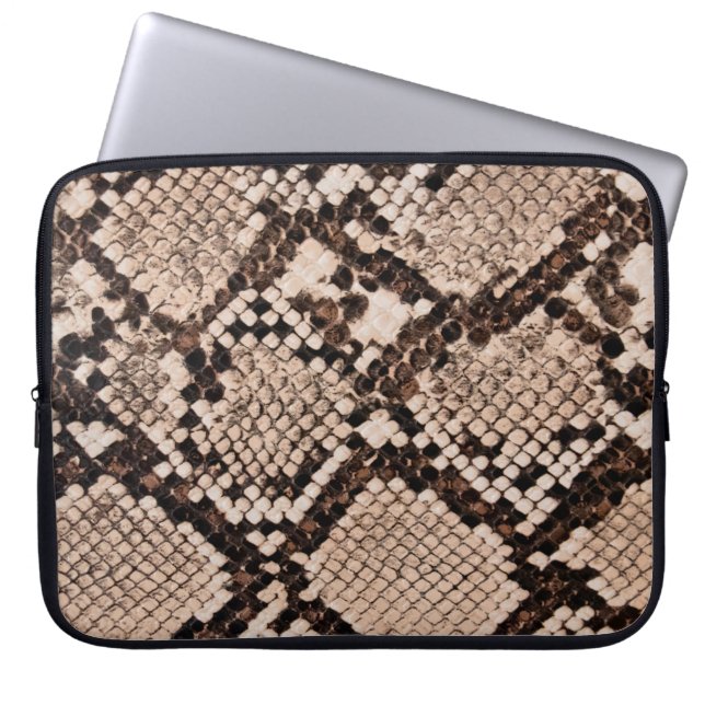 background of snake skin texture laptop sleeve (Front)
