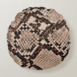 background of snake skin texture round cushion
