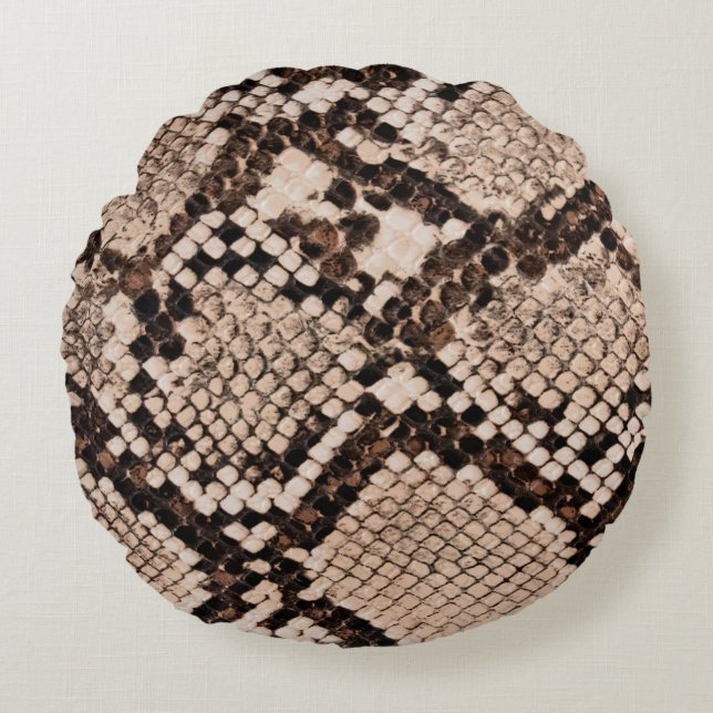 background of snake skin texture round cushion (Front)