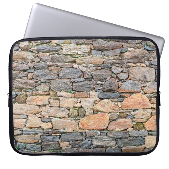 background of stone wall texture photoabandoned, a laptop sleeve (Front)