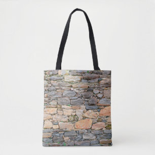 background of stone wall texture photoabandoned, a tote bag