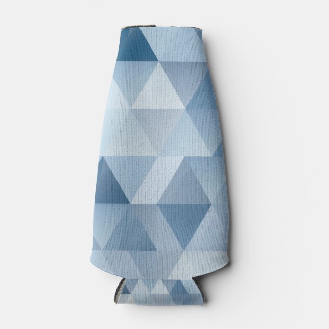 Background of triangles in blue and grey bottle cooler (Front)