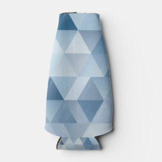 Background of triangles in blue and grey bottle cooler