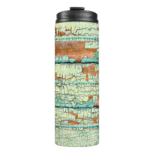 Background. Old, vintage, grey plywoodabstract, ag Thermal Tumbler