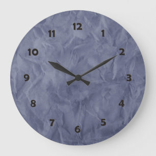 Background PAPER TEXTURE - dirty blue Large Clock