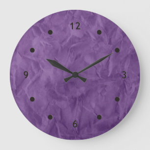 Background PAPER TEXTURE - dirty violet Large Clock
