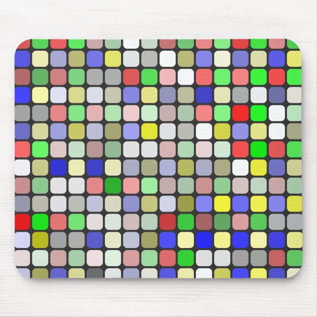 Background pattern in coloured squares mouse mat (Front)