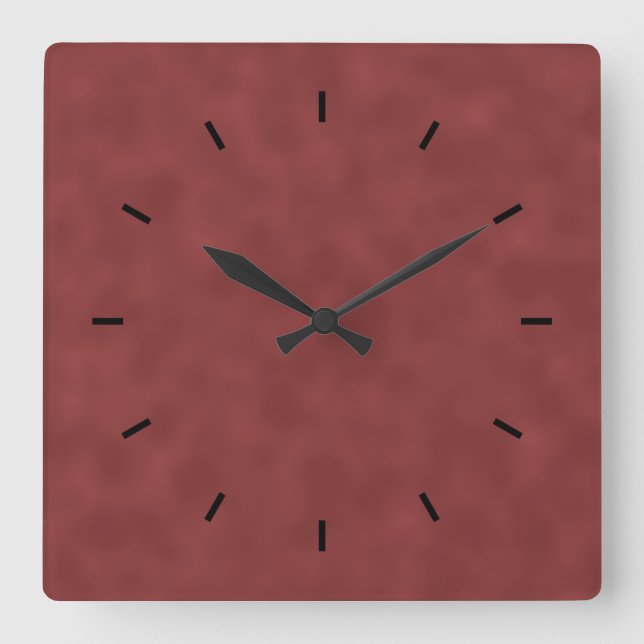 Background Pattern in Shades of Dark Red. Square Wall Clock (Front)