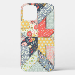 Background pattern in vintage style. Patchwork dec iPhone 12 Case