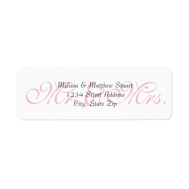 Background Pink - Return Address Labels (Front)