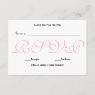 Background Pink - RSVP Reception Response Card
