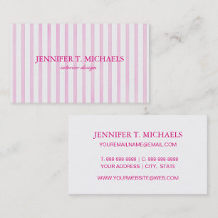 Background Pink Watercolor Stripes Business Card