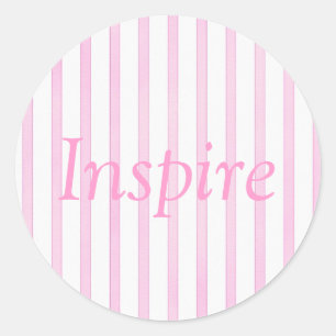 Background Pink Watercolor Stripes Classic Round Sticker