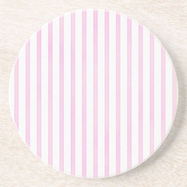 Background Pink Watercolor Stripes Coaster (Front)