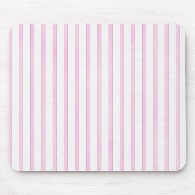 Background Pink Watercolor Stripes Mouse Mat (Front)