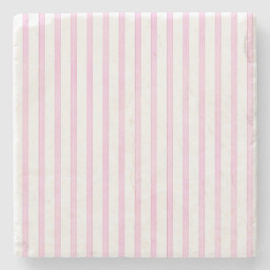 Background Pink Watercolor Stripes Stone Coaster