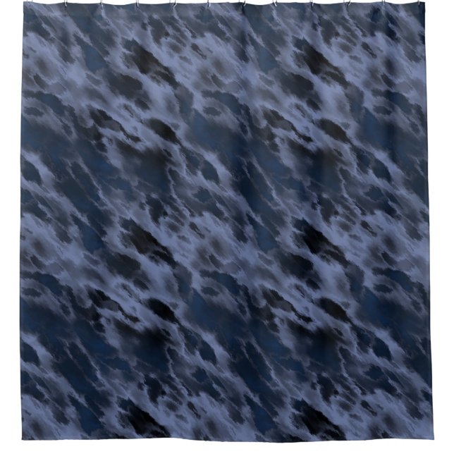 Background: Quake Clouds blue mix + your ideas Shower Curtain (Front)