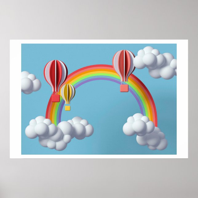 Background Rainbow Happy Birthday Poster (Front)