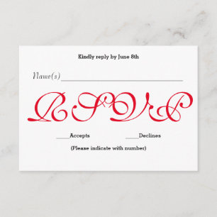 Background Red - RSVP Reception Response Card