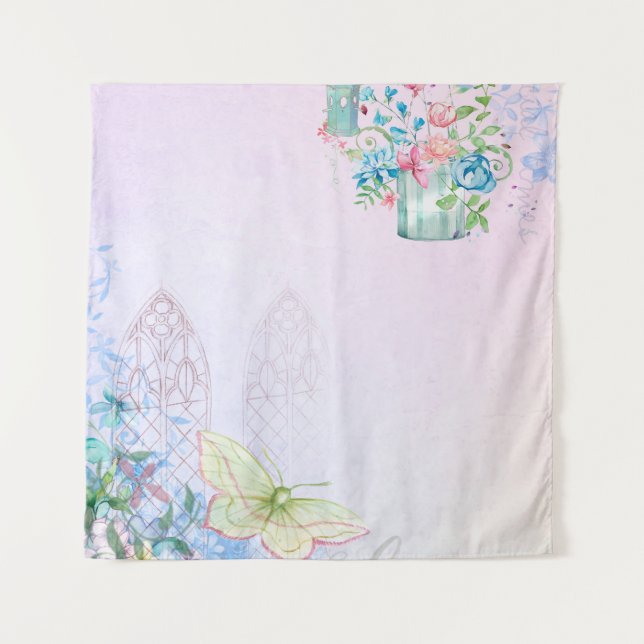 Background romantic butterfly tapestry (Front)