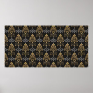 Background seamless pattern in art deco style, wal poster
