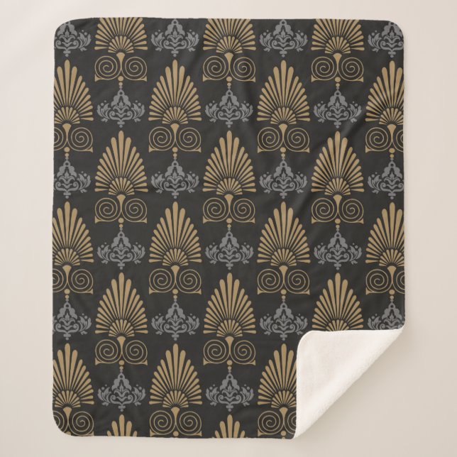 Background seamless pattern in art deco style, wal sherpa blanket (Front)