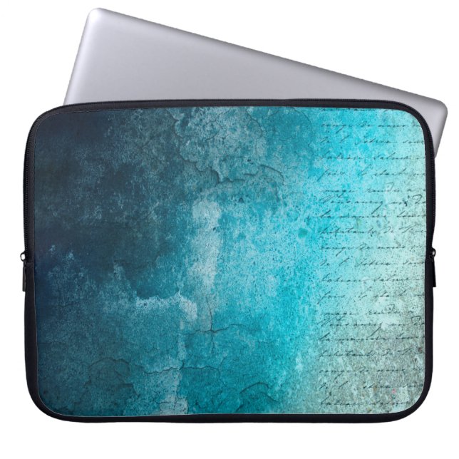 Background text grunge vintage laptop sleeve (Front)