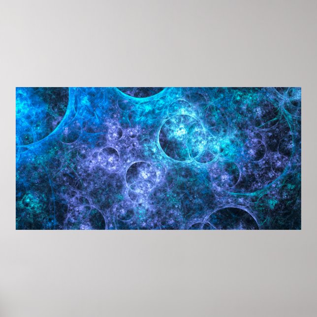 Background texture blue bubble poster (Front)