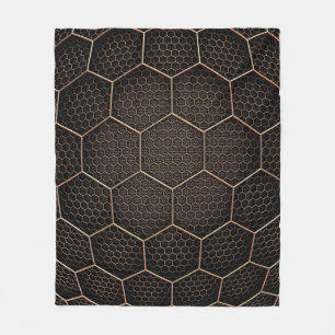 Background texture hexagon grid d fleece blanket