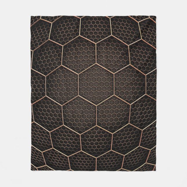 Background texture hexagon grid d fleece blanket (Front)